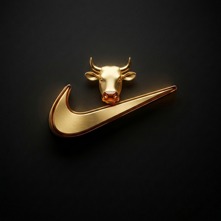 The MIKE cow-and-swoosh parody logo